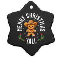 Merry Christmas Yall Gingerbread Cowboy Howdy Western Xmas Ceramic Star Ornament