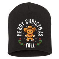 Merry Christmas Yall Gingerbread Cowboy Howdy Western Xmas Short Acrylic Beanie