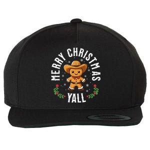 Merry Christmas Yall Gingerbread Cowboy Howdy Western Xmas Wool Snapback Cap