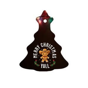 Merry Christmas Yall Gingerbread Cowboy Howdy Western Xmas Ceramic Tree Ornament