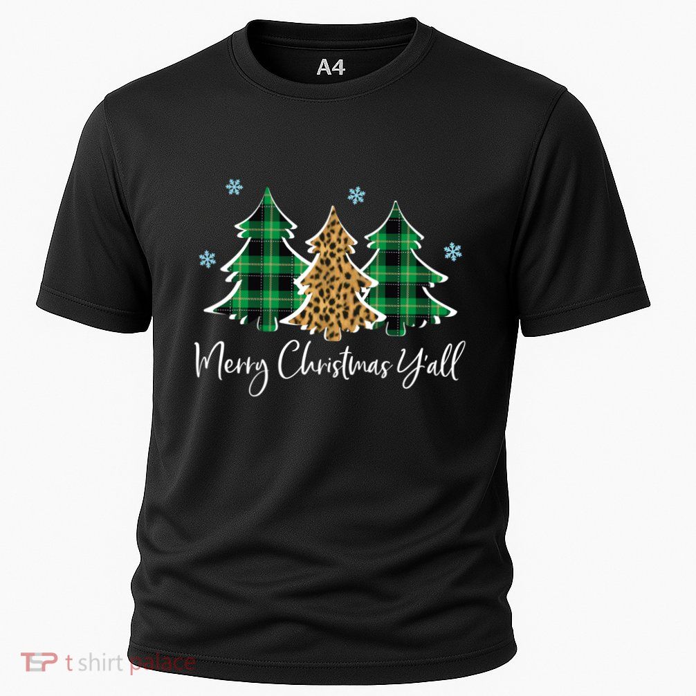 Merry Christmas Yall Funny Christmas Gift Xmas Trees Cooling Performance Crew T-Shirt
