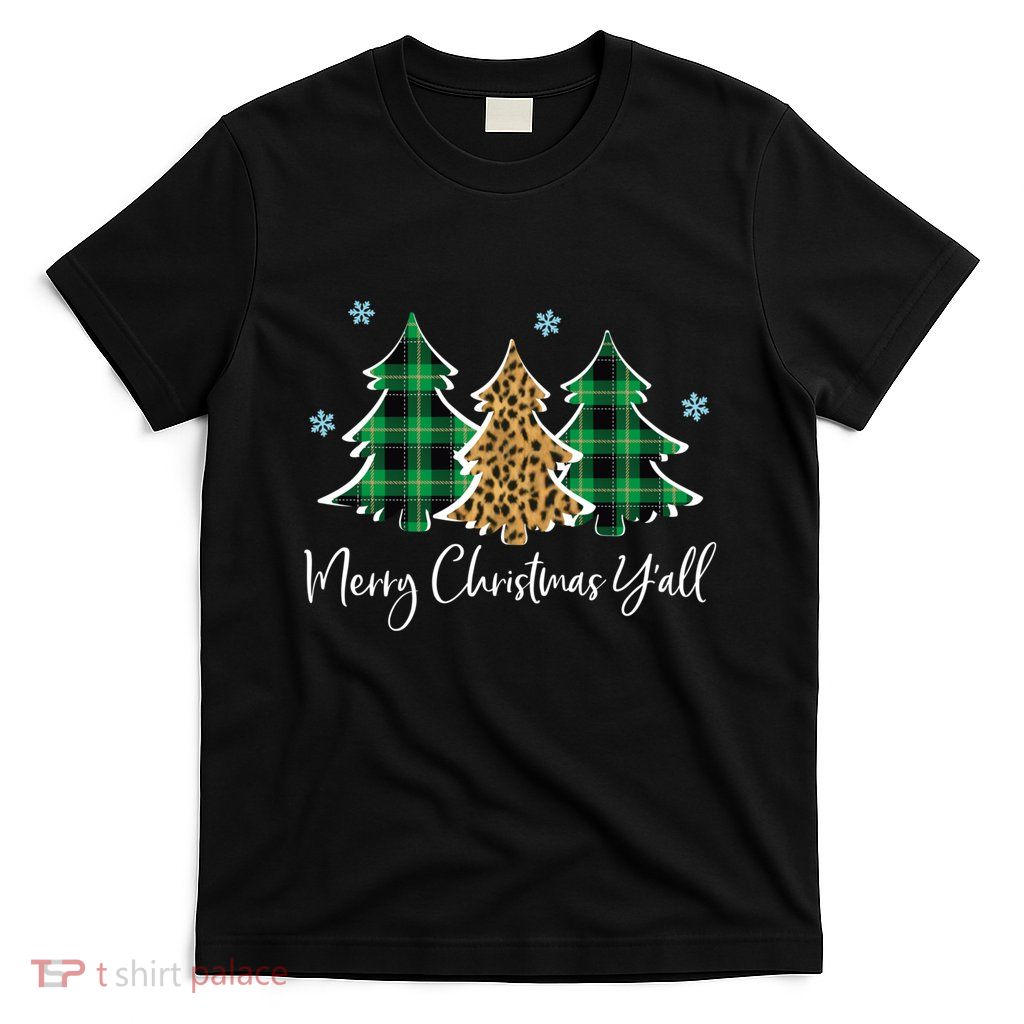 Merry Christmas Yall Funny Christmas Gift Xmas Trees T-Shirt