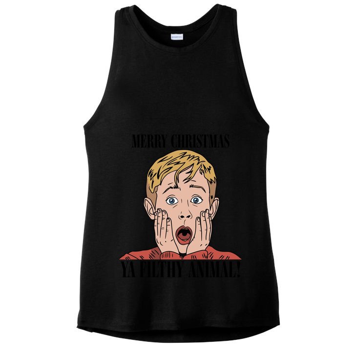 Merry Christmas Ya Filthy Animal Kevin Mccallister Christmas Home Alone Ladies PosiCharge Tri-Blend Wicking Tank
