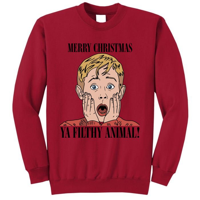 Merry Christmas Ya Filthy Animal Kevin Mccallister Christmas Home Alone Tall Sweatshirt