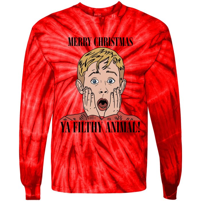 Merry Christmas Ya Filthy Animal Kevin Mccallister Christmas Home Alone Tie-Dye Long Sleeve Shirt