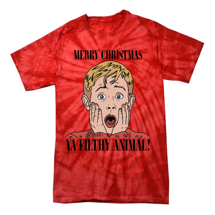 Merry Christmas Ya Filthy Animal Kevin Mccallister Christmas Home Alone Tie-Dye T-Shirt