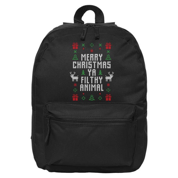 Merry Christmas Ya Filthy Animal 16 in Basic Backpack