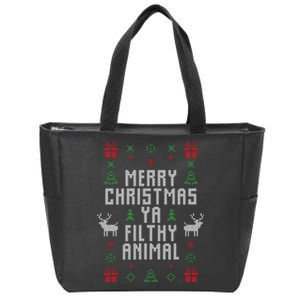 Merry Christmas Ya Filthy Animal Zip Tote Bag