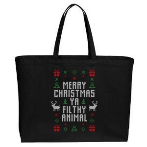 Merry Christmas Ya Filthy Animal Cotton Canvas Jumbo Tote