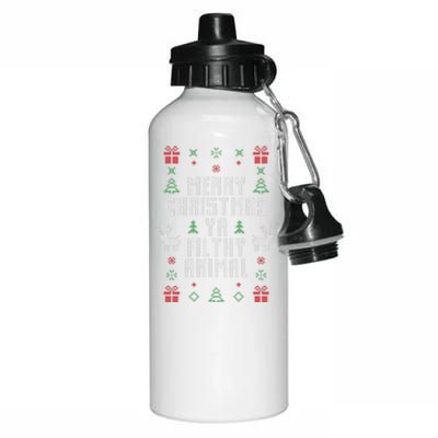 Merry Christmas Ya Filthy Animal Aluminum Water Bottle 