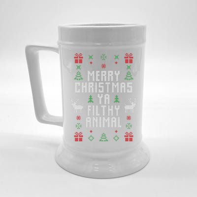 Merry Christmas Ya Filthy Animal Beer Stein