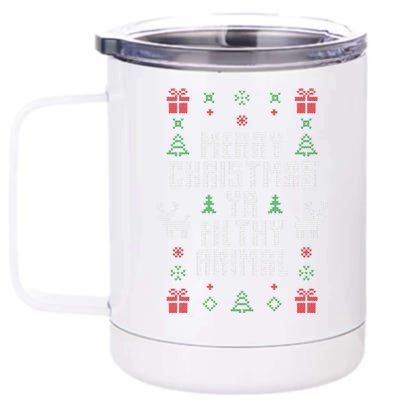 Merry Christmas Ya Filthy Animal 12 oz Stainless Steel Tumbler Cup