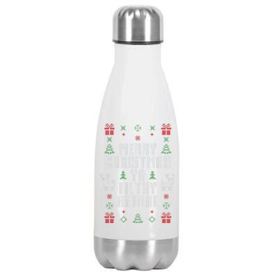 Merry Christmas Ya Filthy Animal Stainless Steel Insulated Water Bottle