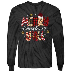 Merry Christmas YAll Christmas Xmas Women Tie-Dye Long Sleeve Shirt