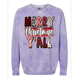 Merry Christmas Yall Holiday Festive Fun Colorblast Crewneck Sweatshirt