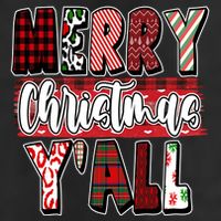 Merry Christmas Yall Holiday Festive Fun 7 Panel Mesh Trucker Snapback Hat