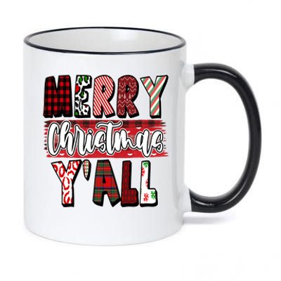 Merry Christmas Yall Holiday Festive Fun 11oz Black Color Changing Mug