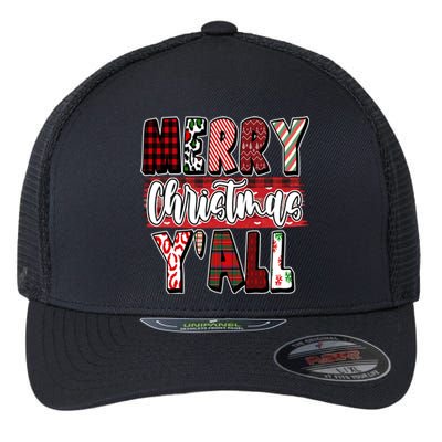 Merry Christmas Yall Holiday Festive Fun Flexfit Unipanel Trucker Cap