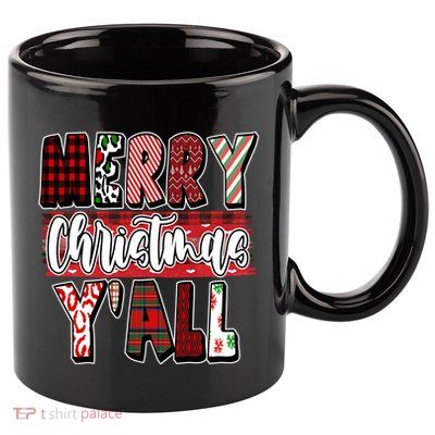 Merry Christmas Yall Holiday Festive Fun 11oz C Handle Ceramic Mug