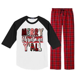 Merry Christmas Yall Holiday Festive Fun Raglan Sleeve Pajama Set