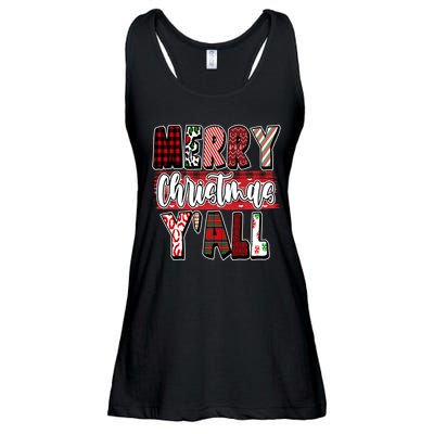 Merry Christmas Yall Holiday Festive Fun Ladies Essential Flowy Tank