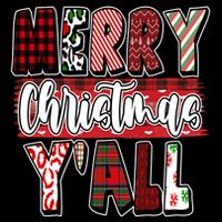 Merry Christmas Yall Holiday Festive Fun Flatbill Hat