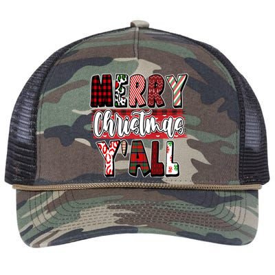 Merry Christmas Yall Holiday Festive Fun Retro Rope Trucker Hat Cap