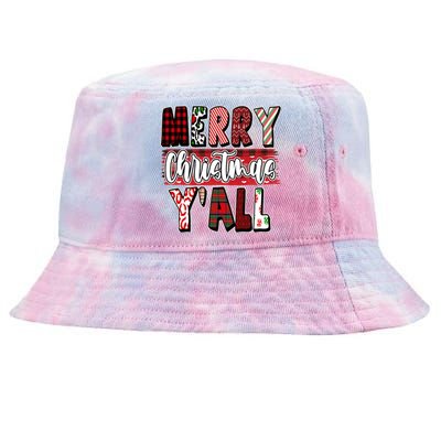 Merry Christmas Yall Holiday Festive Fun Tie-Dyed Bucket Hat