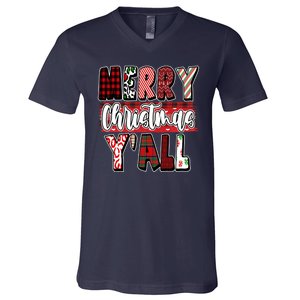 Merry Christmas Yall Holiday Festive Fun V-Neck T-Shirt