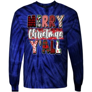 Merry Christmas Yall Holiday Festive Fun Tie-Dye Long Sleeve Shirt