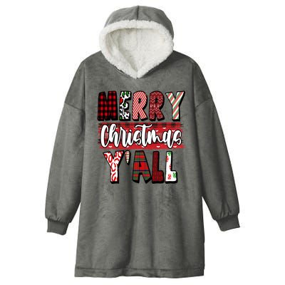 Merry Christmas Yall Holiday Festive Fun Hooded Wearable Blanket