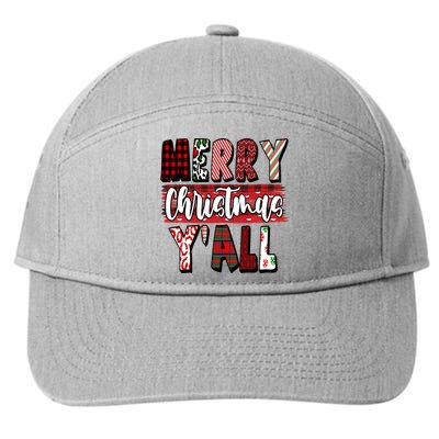 Merry Christmas Yall Holiday Festive Fun 7-Panel Snapback Hat