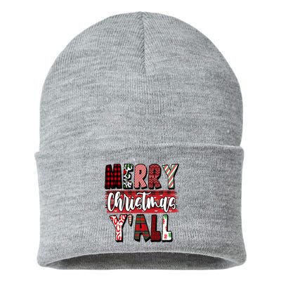Merry Christmas Yall Holiday Festive Fun Sustainable Knit Beanie