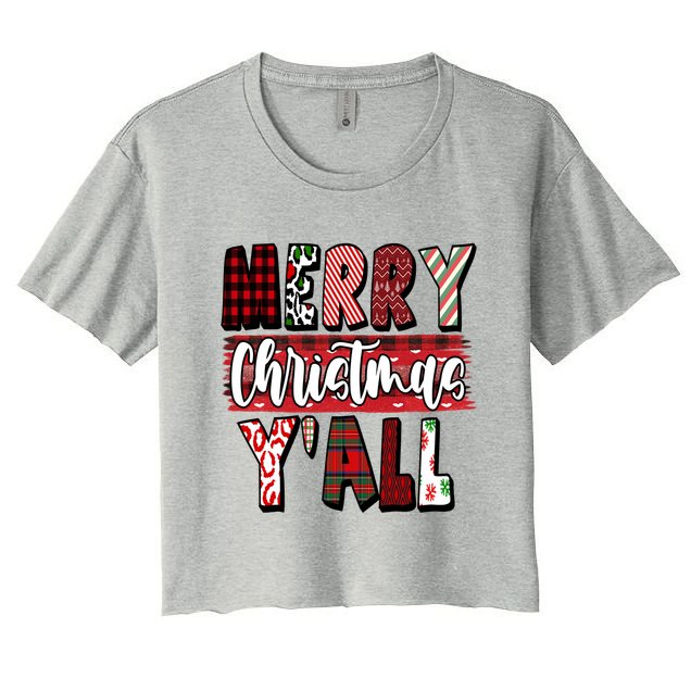 Merry Christmas Yall Holiday Festive Fun Crop Top
