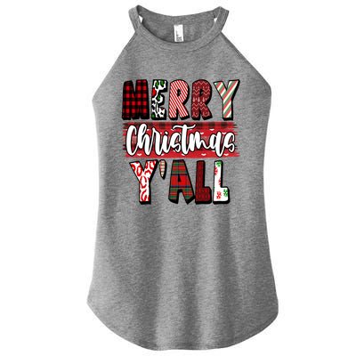Merry Christmas Yall Holiday Festive Fun Women's Perfect Tri Rocker Tank