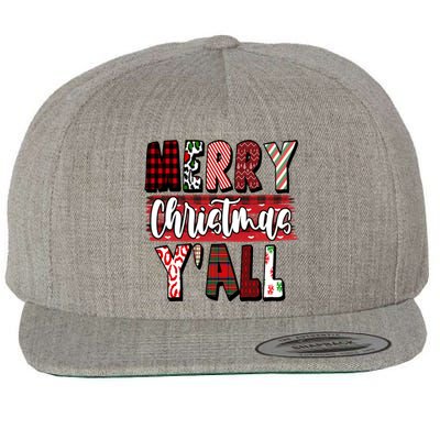 Merry Christmas Yall Holiday Festive Fun Wool Snapback Cap