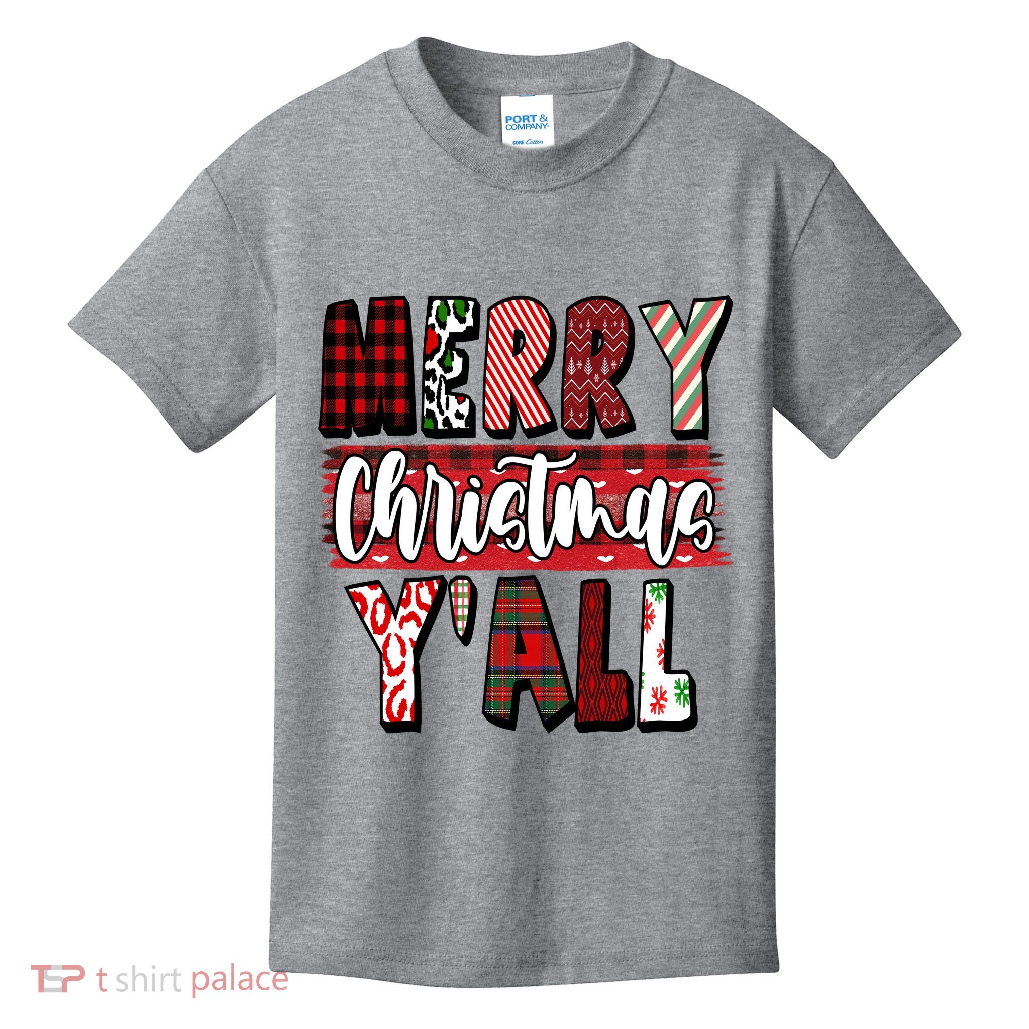 Merry Christmas Yall Holiday Festive Fun Kids T-Shirt