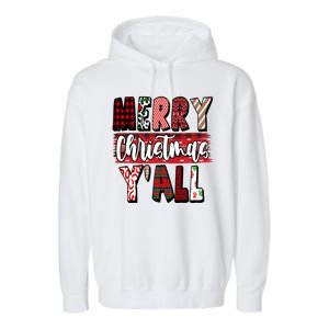 Merry Christmas Yall Holiday Festive Fun Garment-Dyed Fleece Hoodie