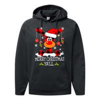 Merry Christmas Y'all Gifts Leopard Buffalo Plaid Xmas Performance Fleece Hoodie