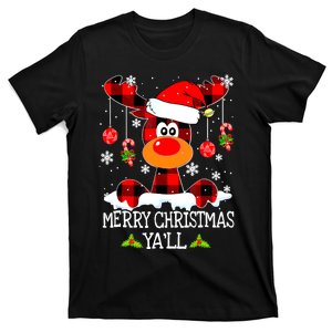 Merry Christmas Y'all Gifts Leopard Buffalo Plaid Xmas T-Shirt