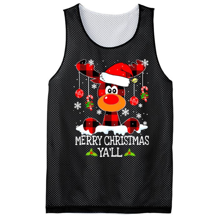 Merry Christmas Y'all Gifts Leopard Buffalo Plaid Xmas Mesh Reversible Basketball Jersey Tank