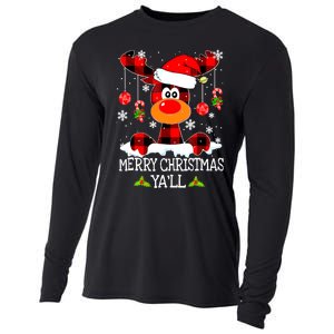 Merry Christmas Y'all Gifts Leopard Buffalo Plaid Xmas Cooling Performance Long Sleeve Crew