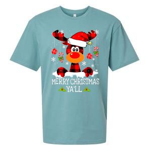 Merry Christmas Y'all Gifts Leopard Buffalo Plaid Xmas Sueded Cloud Jersey T-Shirt