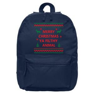 Merry Christmas Ya Filthy Animal Christmas Holiday 16 in Basic Backpack