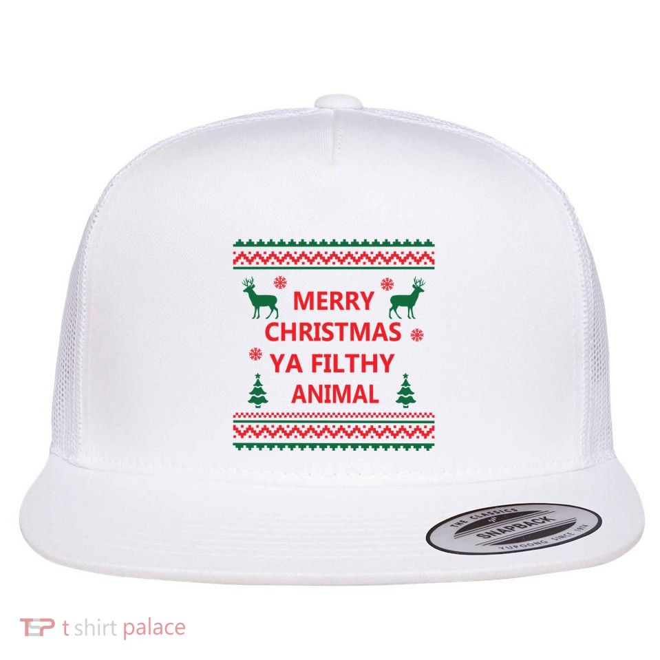 Merry Christmas Ya Filthy Animal Christmas Holiday Flatbill Hat