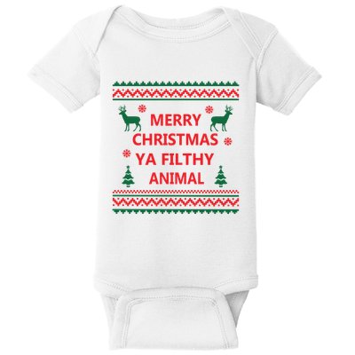 Merry Christmas Ya Filthy Animal Christmas Holiday Baby Bodysuit