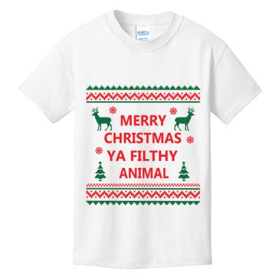 Merry Christmas Ya Filthy Animal Christmas Holiday Kids T-Shirt