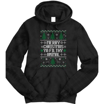 Merry Christmas Ya Filthy Animal Ugly Sweater Funny Xmas Gift Tie Dye Hoodie