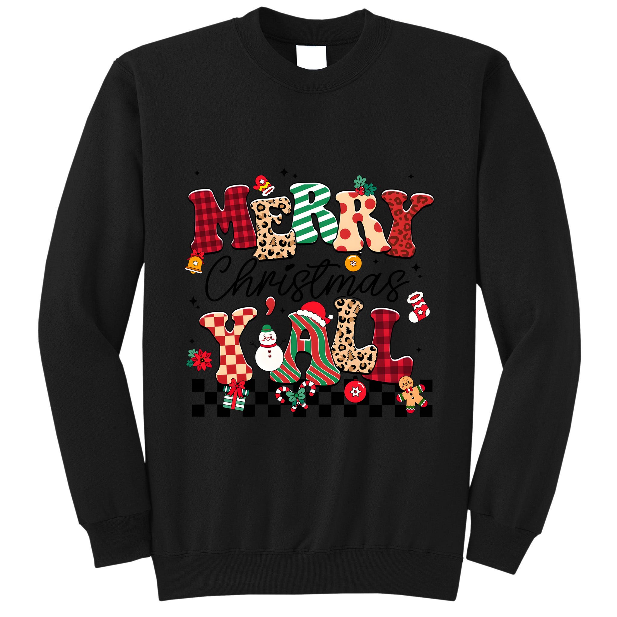 Merry Christmas Y’All Xmas Holiday Matching Family Tall Sweatshirt