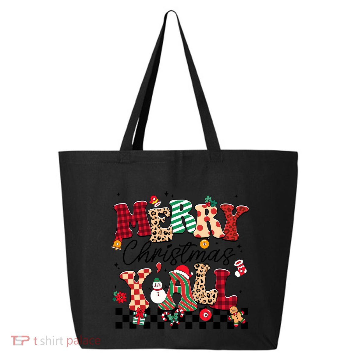 Merry Christmas Y’All Xmas Holiday Matching Family 25L Jumbo Tote
